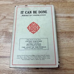 It Can Be Done Poems of Inspiration Morris Adams 1921 Poetry A.L. Burt HC/DJ