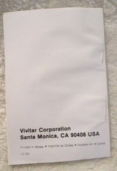 Vivitar 2600-D~Instruction Manual~9831~Vivitar Corp.~4 1/8″ x 2.75″