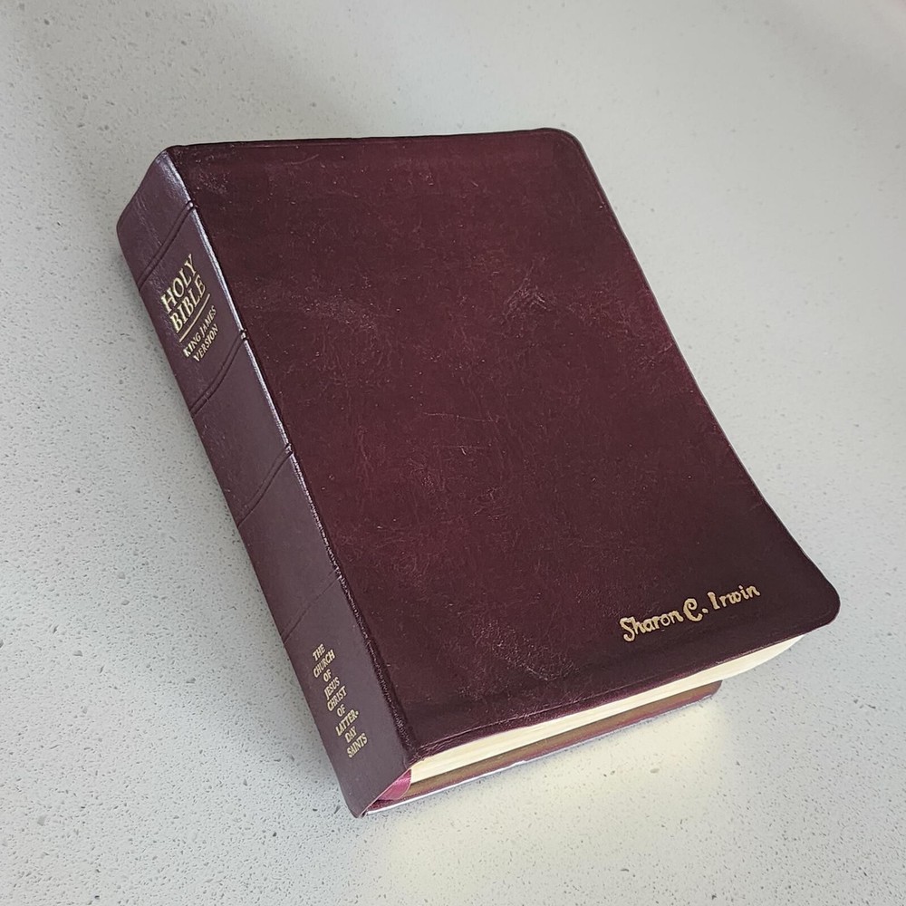 Holy Bible King James Version Burgundy Leather Book with Thumb Indexes LDS