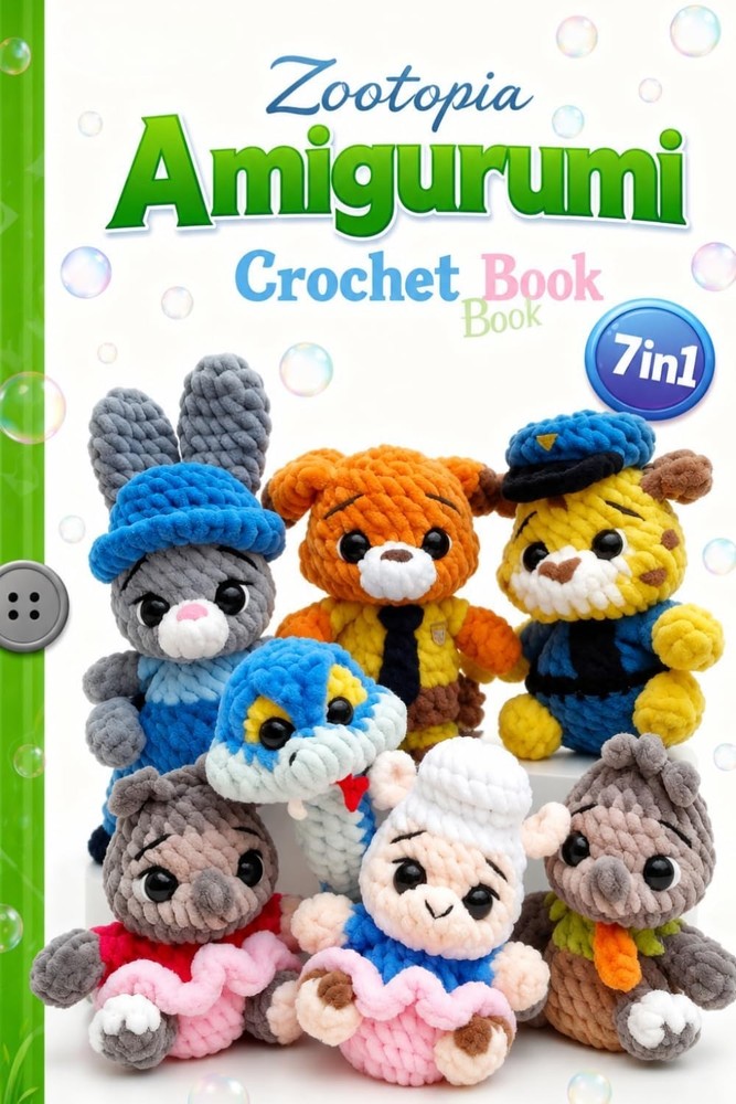 Zootopia Amigurumi Crochet Book: 7-in-1 Crochet Patterns for Cute Animal Plushie