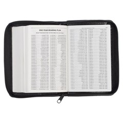 KJV Holy Bible Mini Pocket Bible Zippered Black Faux Leather – Imitation Leather