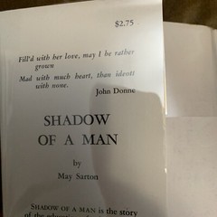 May Sarton Shadow Of A Man 1st Edition Rinehart 1950 $2.75 Pub Price Hc/dj