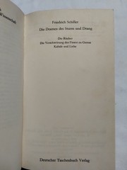 Die Dramen des Sturm & Drang by Friedrich Schiller 1978 Vintage Paperback