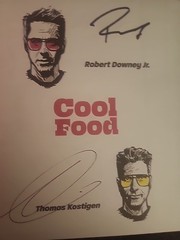 ROBERT DOWNEY Jr. Signed COOL FOOD Book 1st Ed Hardcover Iron Man Marvel Dr Doom