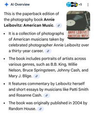 American Music by Annie Leibovitz, Random House, 2004, Very Good Paperback