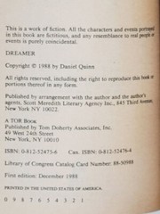 DANIEL QUINN 1ST EDITION – Dreamer 1988 (Paperbacks From Hell)