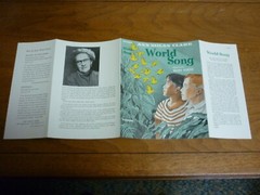 Ann Nolan Clark. World Song. Dust jacket only. $2.75 price. 1st ed. Fine copy.