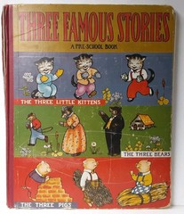 Vintage THREE FAMOUS STORIES Three Little Kittens Three Bears Three Pigs 1941