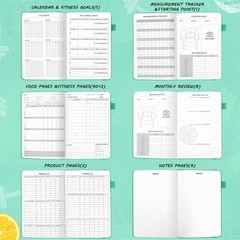 Food and Fitness Journal Hardcover Wellness Planner Workout Journal for Women…