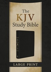 KJV Study Bible, Large Print Black Genuine Leather New