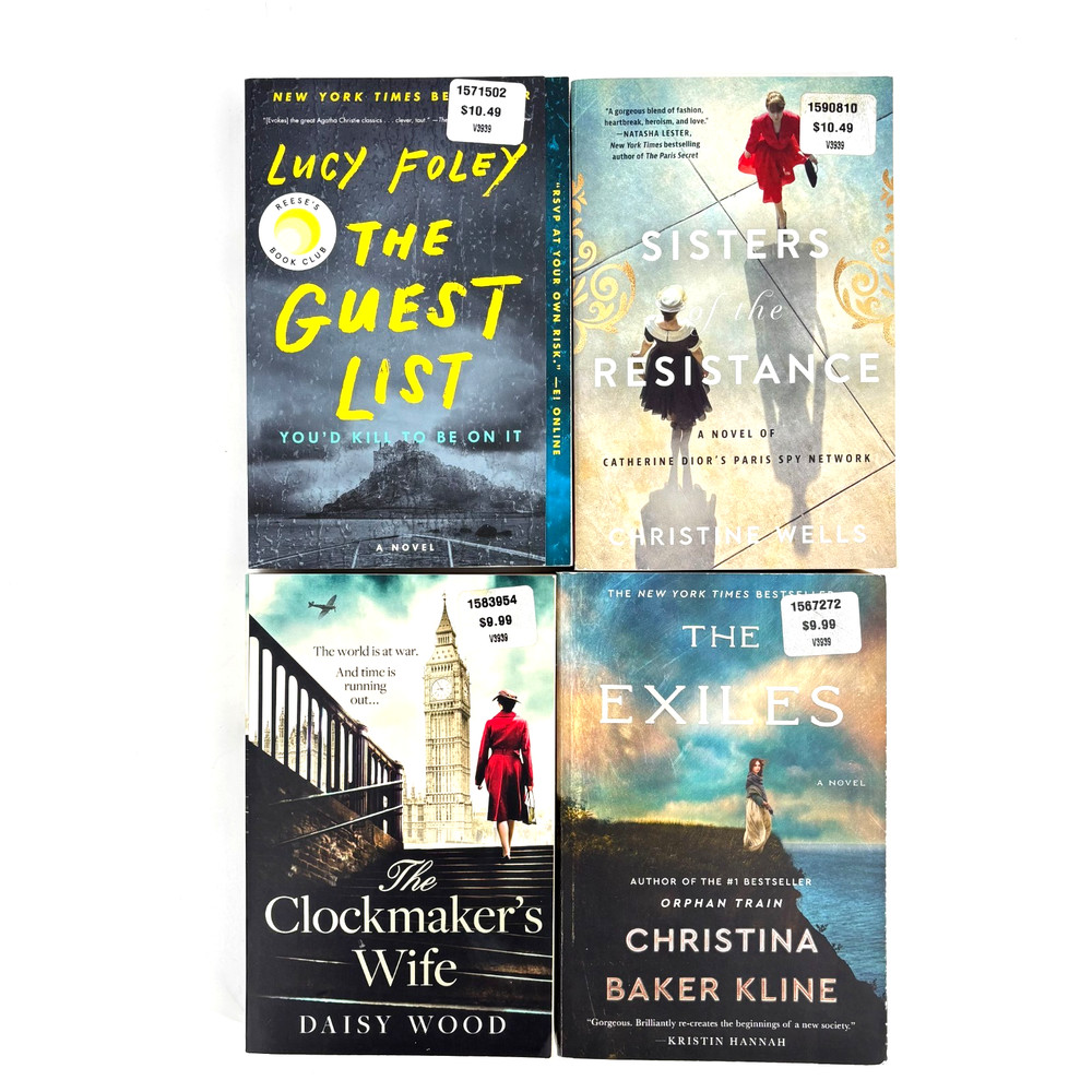 Book Lot NEW! FOLEY WELLS WOOD KLINE Historical Fiction Novels Guest List/Exiles