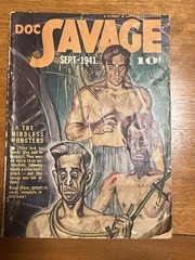 DOC SAVAGE Vintage 1940s Pulp Magazine Lot With Paperbacks