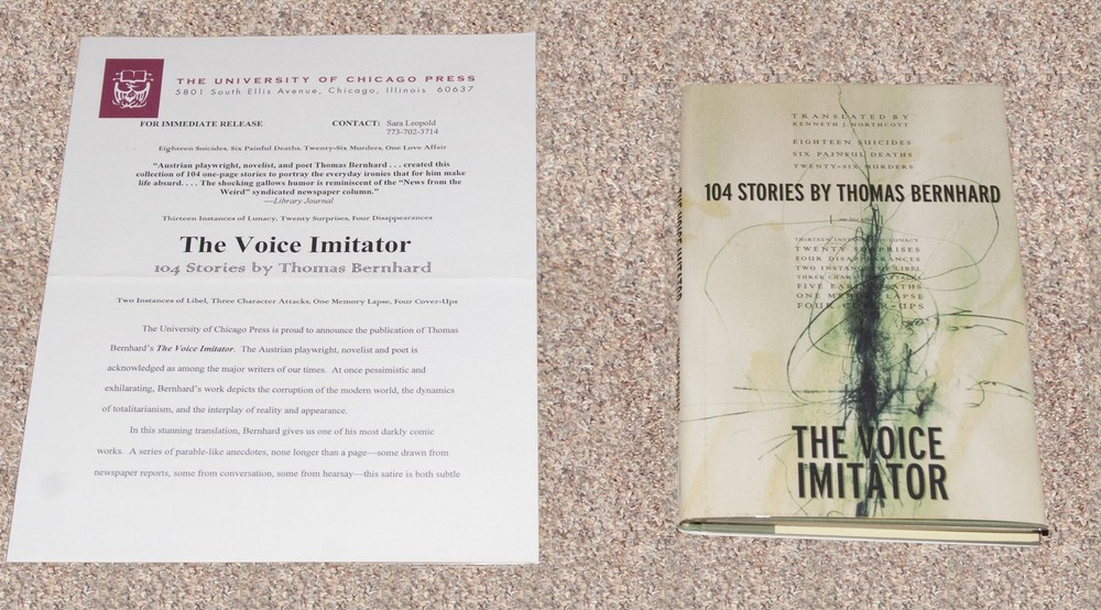 The Voice Imitator By Bernhard, Thomas Thomas Bernhard,