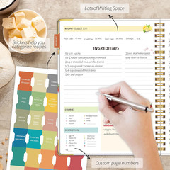 Recipe Book to Write in Your Own Recipes, Blank Cookbook with 175 Pages for Fami