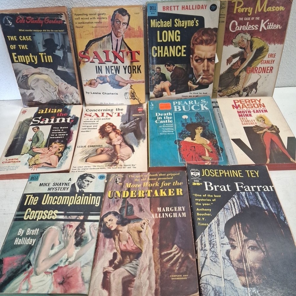 1940s Murder Mystery Trade Paperback Lot 11 Books PB Death Saint Kitten Kill