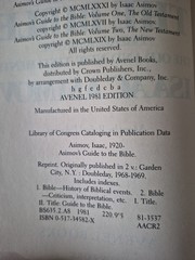 Asimov’s Guide to The Bible by Isaac Asimov (1st Printing) 1981 HC/DJ