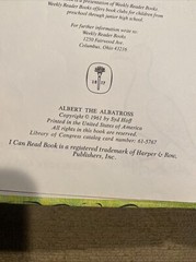 Albert the Albatross by Syd Hoff 1961 Hardcover Book An Early I Can Read Book