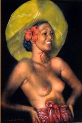 LEETEG, BABES, BARS, BEACHES, and BLACK VELVET ART; author signed, nudes,Tahiti