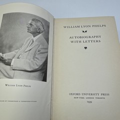 William Lyon Phelps Autobiography with Letters Second Print 1939 Oxford Press HC