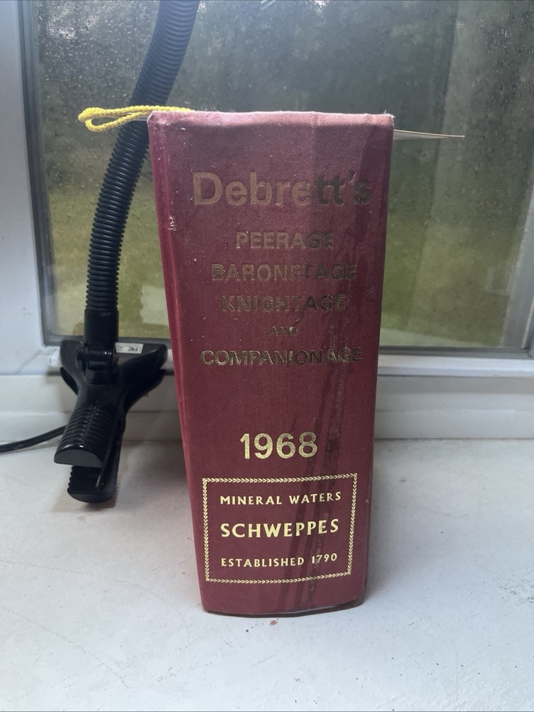 Debrett’s Peerage Baronage Knightage Companionage Hardcover Book 1968 SCHWEPPES