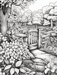Secret Garden Coloring Book for Adults & Kids ,
