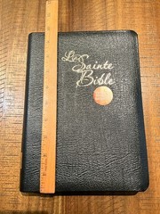 French Bible LARGE PRINT, Segond 1910 Bonded Leather Thumb Index, Red Letter