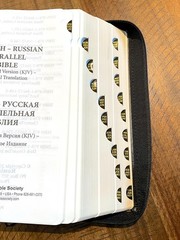 Russian/English Parallel Bible, Synodal/KJV, Black Imitation Leather Zip Cover