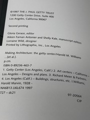 Making Architecture The Getty Center1997 168 pages VTG 10″x 10″