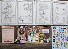 Bluey Coloring & Activity Book Set Of 2 & Bluey Hooray Christmas! Sticker Book