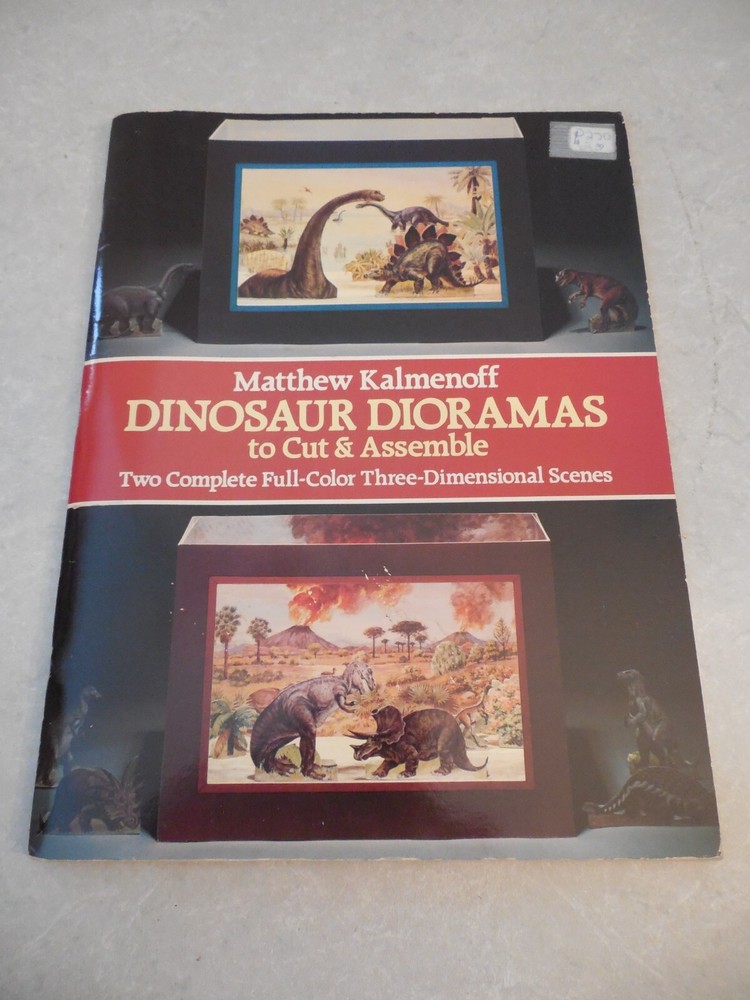 DINOSAUR DIORAMAS TO CUT & ASSEMBLE by MATTHEW KALMENOFF, 1983, SOFTCOVER!