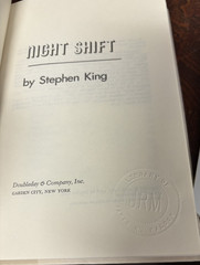 Night Shift by Stephen King HBDJ Book Club Edition