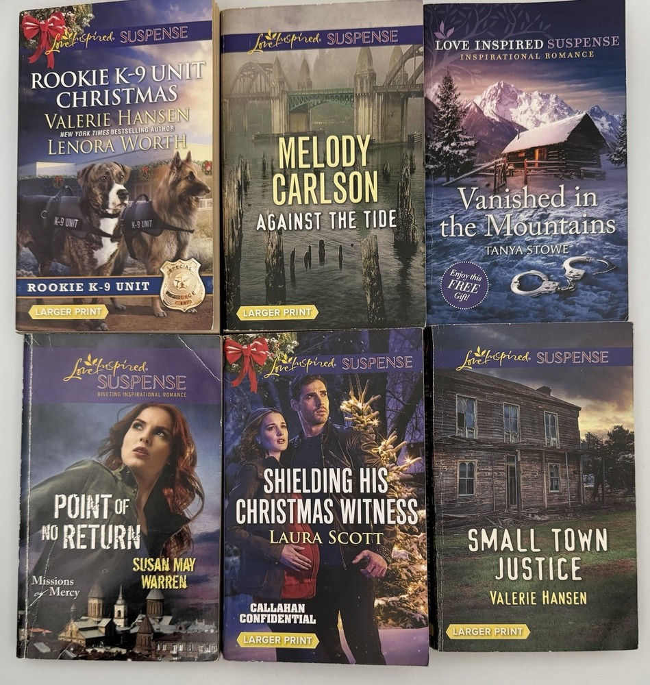 Lot of 6 Love Inspired Suspense Romance PB & Larger Print Valerie Hansen 1201