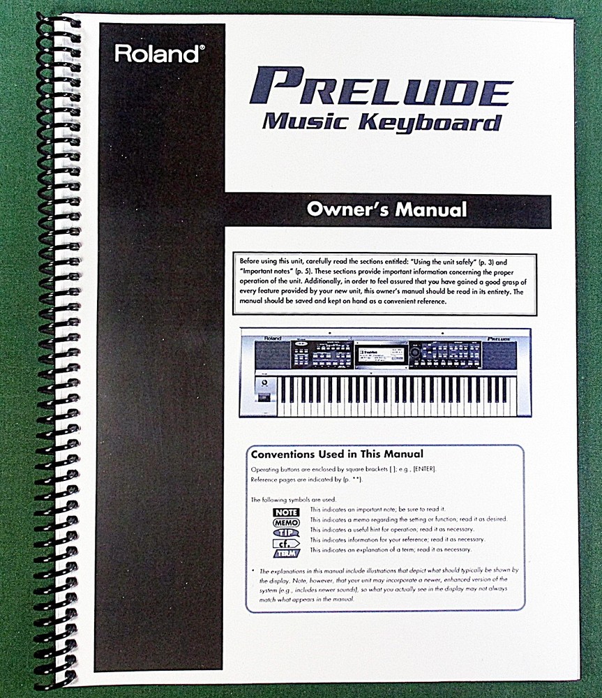 Roland Prelude Owner’s Instruction Manual: 112 Pages & Protective Covers!