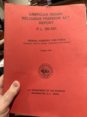 American Indian Religious Freedom Act Report P.L. 95-341