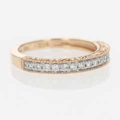 .19ctw Diamond Pavé Milgrain Scroll Wedding Band Ring 14k Rose Gold Size 5
