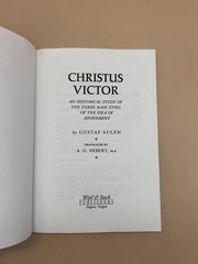 Christus Victor Gustaf Aulén 2003 Revised Edition Theology Wipf Stock