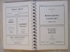 1967 Warrenton, VA Virginia horse fox HUNT COUNTRY vintage equestrian Cookbook