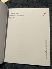 The Great Mental Models Volume 1: General Thinking Concepts B-465