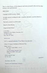 Fire Logic by Laurie J. Marks. First Edition, 1st Printing, 2002.