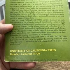 Punjabi Century 1857-1947 by Prakash Tandon 1973 Second Printing