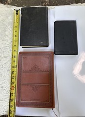 Lot 3 Bibles Leather Vtg King James + ABR + Compact Thinline Go Anywhere Black