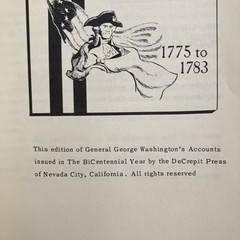 General Washington’s Account with United States 1775 1783 Handwriting DeCrepit