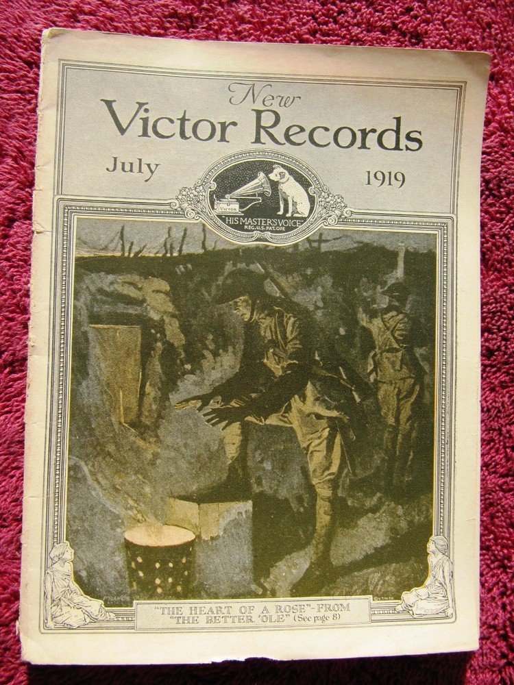 W WAR I In the Trenches New VICTOR RECORDS July 1919 Victrola Supplement CATALOG