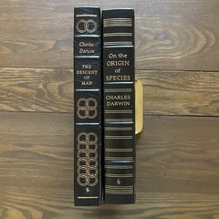 Easton Press Lot of 2 The Descent of Man & On The Origin of Species Darwin