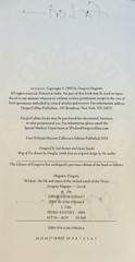 SIGNED Gregory Maguire Wicked Deluxe Hardcover Edition, 1st Print Sprayed Edges