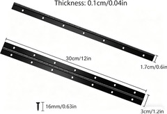 Stainless Steel Continuous Piano Hinges, 12” Heavy Duty, 2 Pcs with Screws