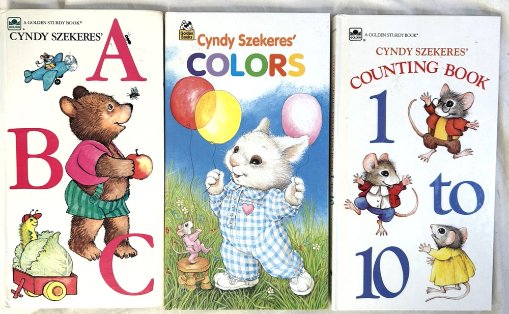 Vtg Cyndy Szekeres’ Counting Colors ABC Books Golden Sturdy Board Set of 3