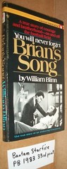 Brian’s Song William Blinn 09-1983 Bantam Starfire rare cover paperback $2.75 VG