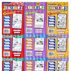 NEW Lot 6 Penny Press Dell Jumble Word Scramble Puzzle Books 97 Puzzles Each!