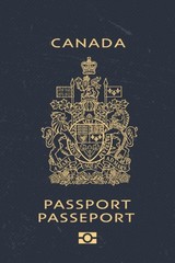 Canada Passport Notebook journal: 120 lined pages each page has vintage stamp fr